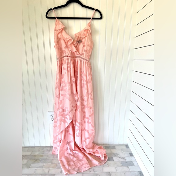 A.Peach High/Low Lace Dress - Picture 3 of 10